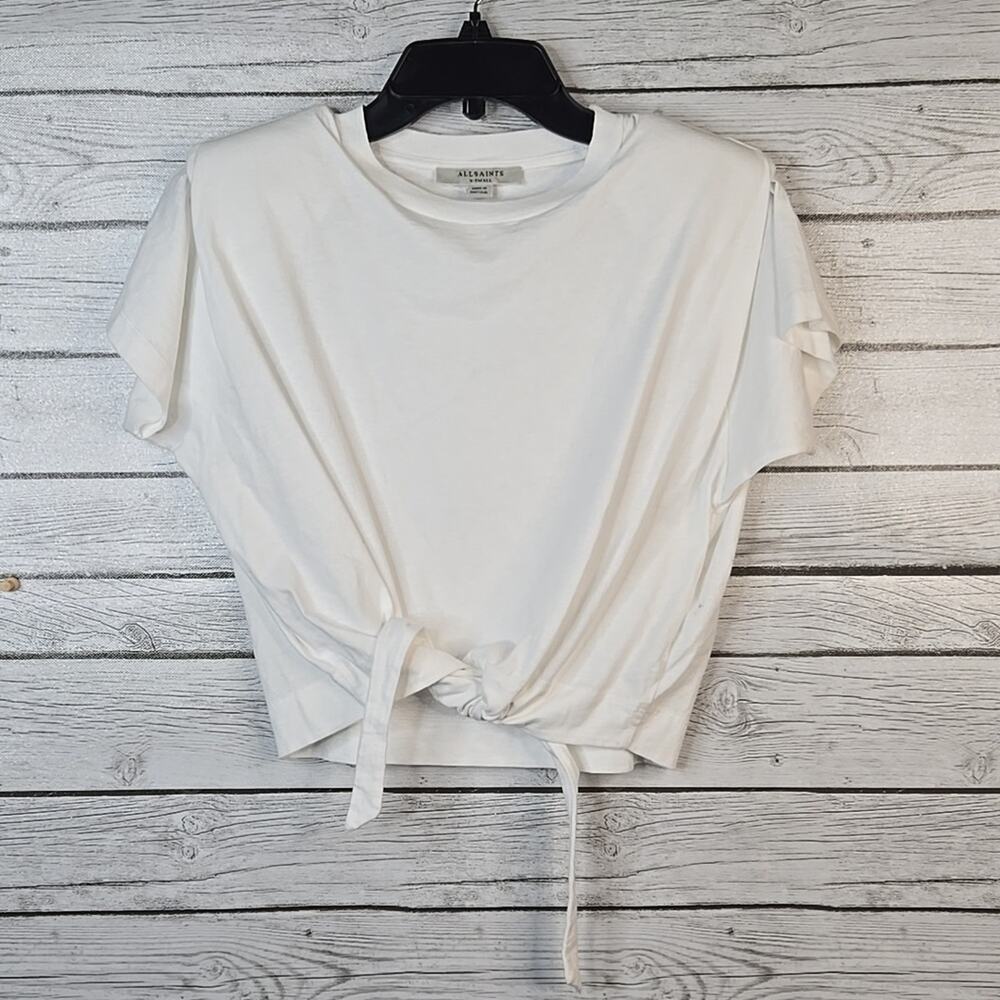 ALLSAINTS crop top tie front short sleeve size XS